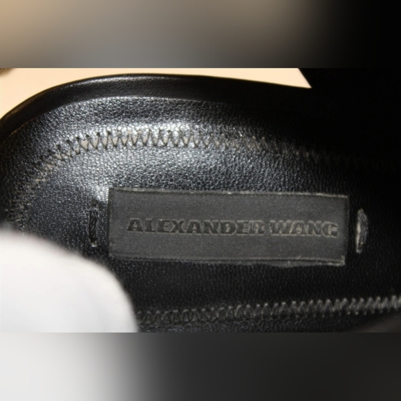 🎀Clearance🎀 Alexander Wang Leather CHROME block Heel Buckle Slingback Shoes 8 - Picture 14 of 16